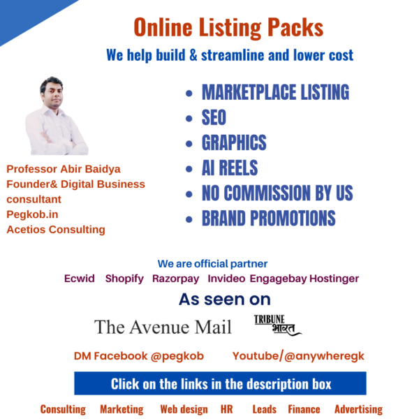 Online listing pack
